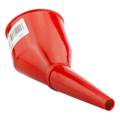 Angled Plastic Funnel with Mesh Filter – Red