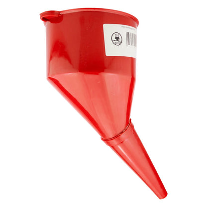 Angled Plastic Funnel with Mesh Filter – Red