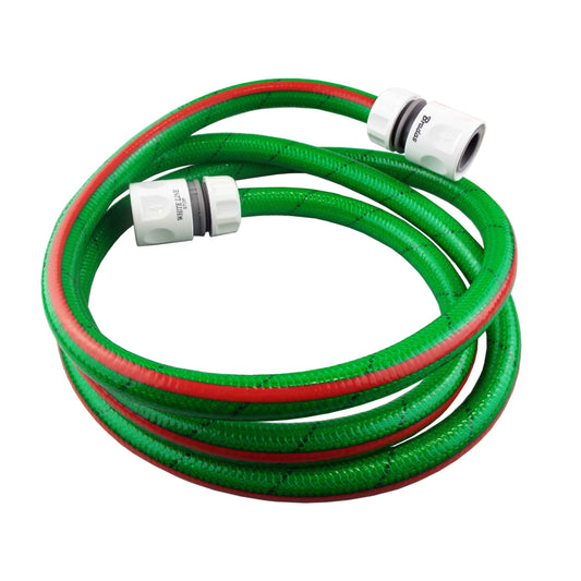 Green 6-Layer Garden Hose Set – ½″, Two Connectors; product design shown.