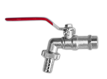 Garden Lever Tap 1/2" BSPM - 1/2" Barb - Zinc Nickle Plated
