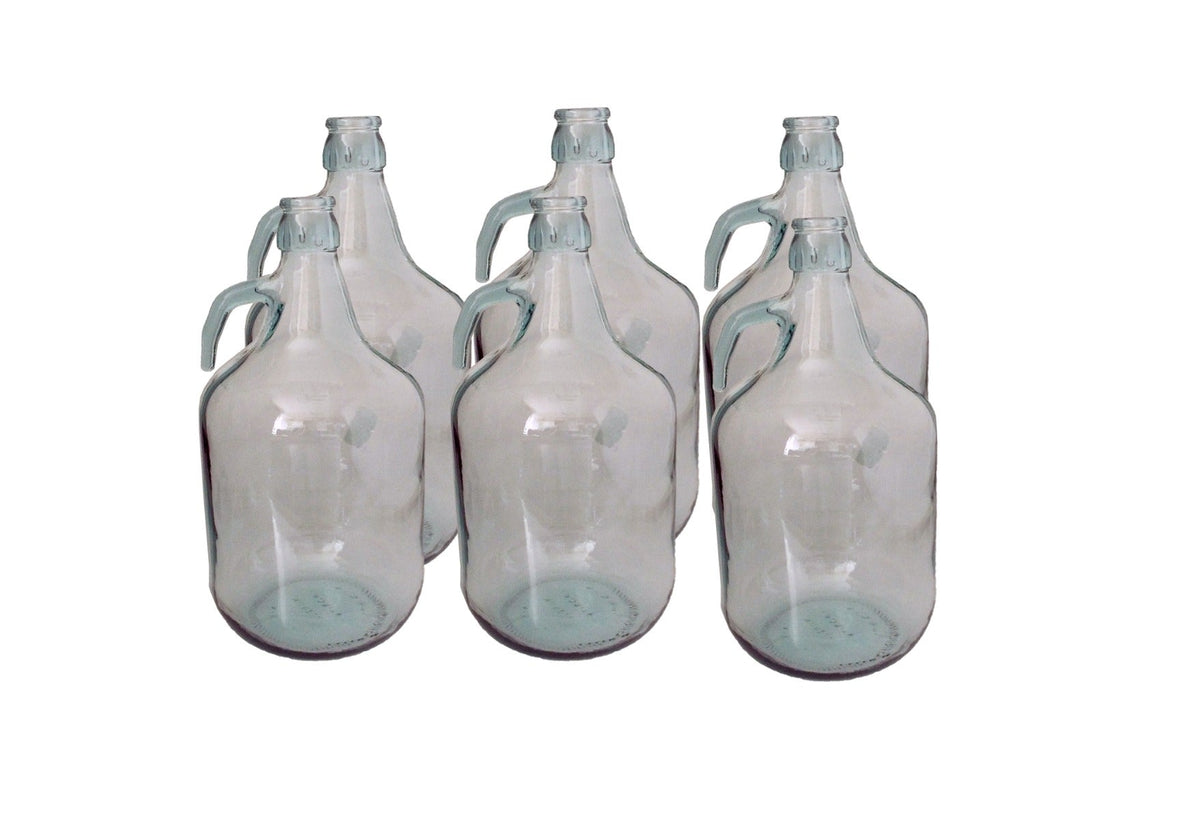 6 × 5L Glass Demijohns – Plain Bottles