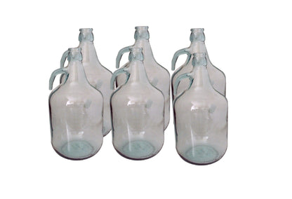 6 × 5L Glass Demijohns – Plain Bottles