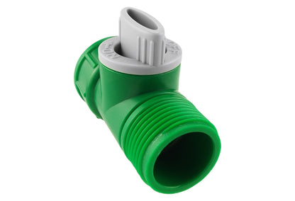 ¾″ BSP Male-to-Female Inline Water Valve – Green/Grey