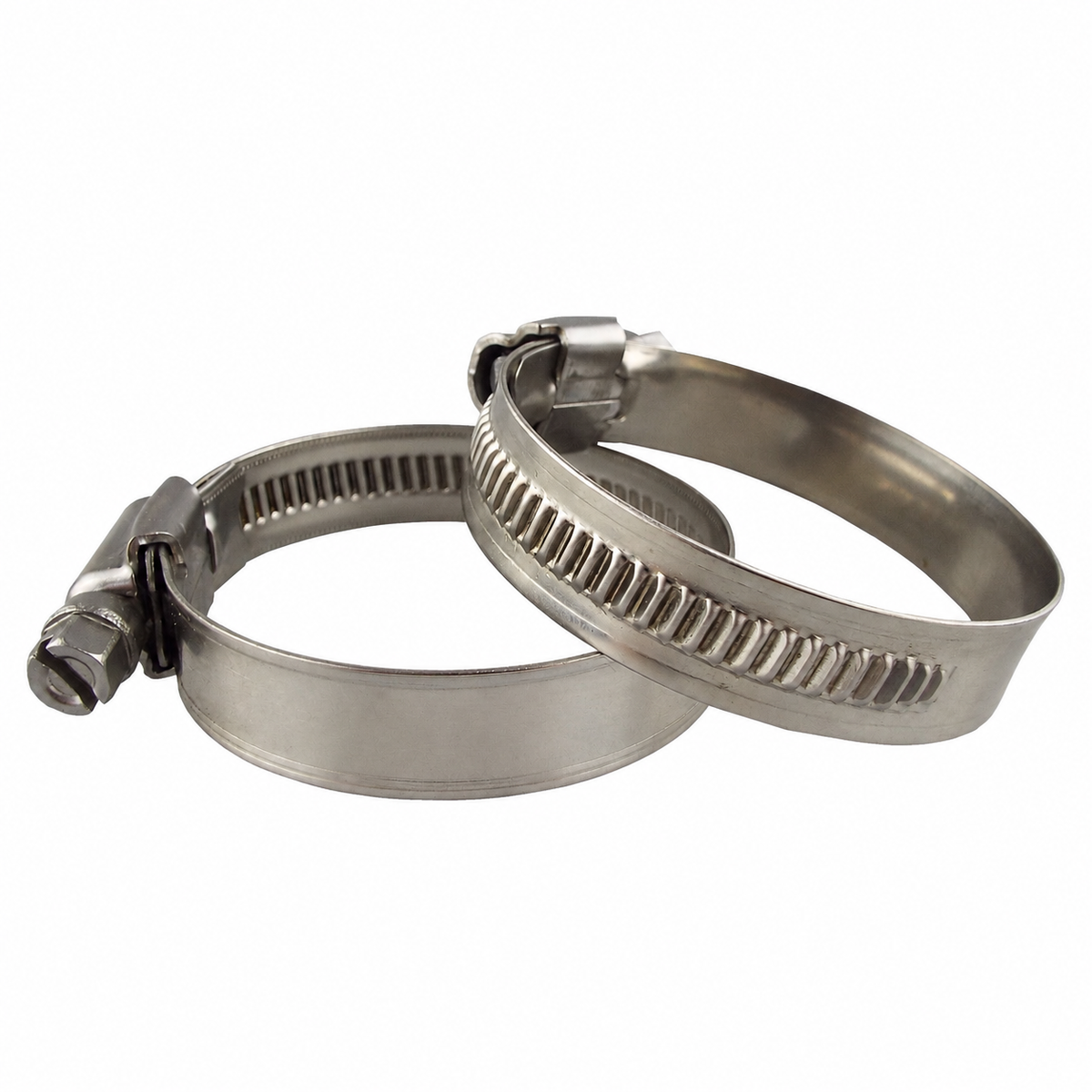 Two supplied worm-drive hose clips.