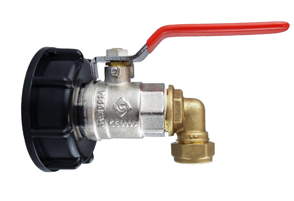 IBC S60X6 Valve Kit – 15mm Brass Compression Elbow; supplied fittings shown.