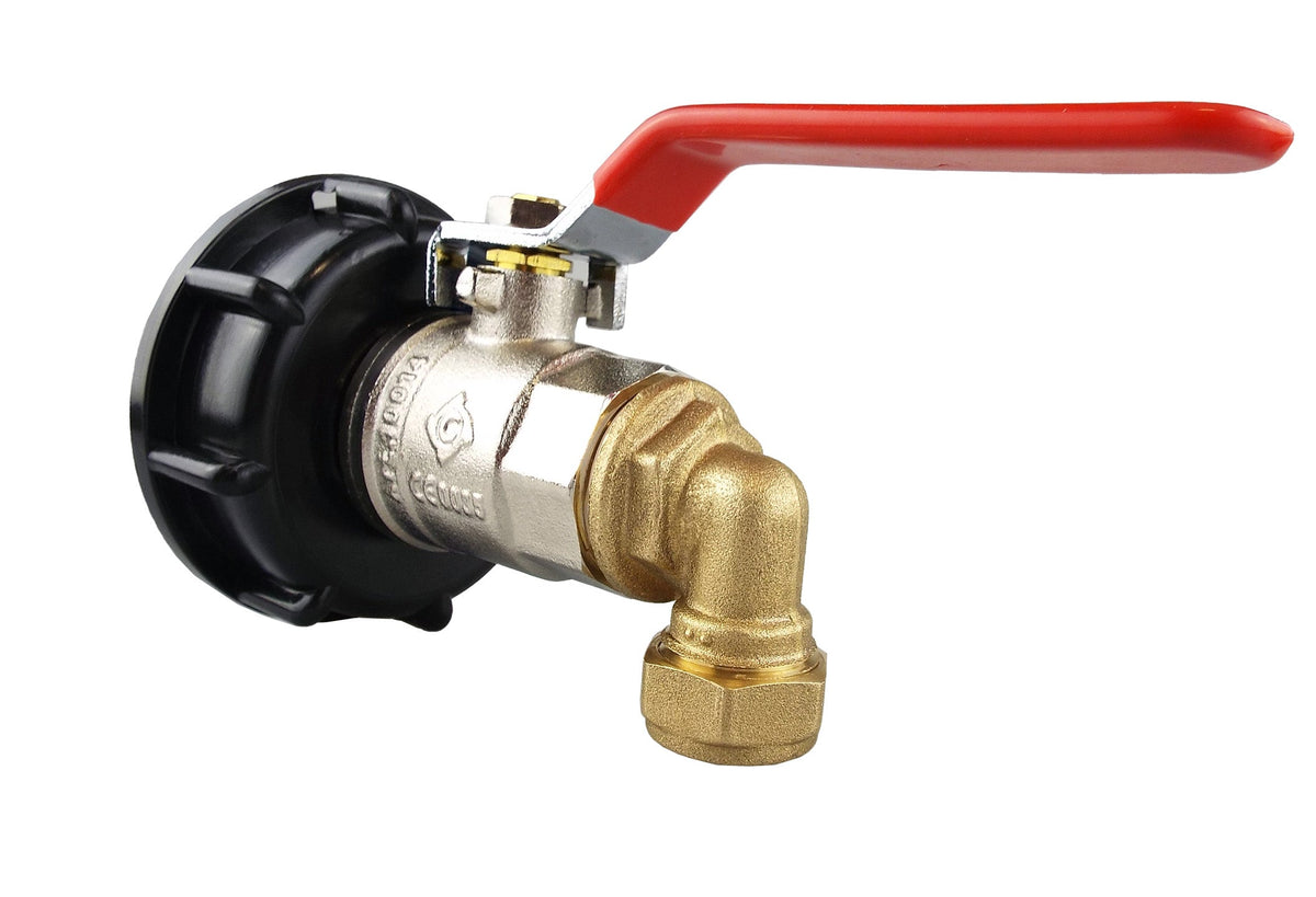 IBC S60X6 Valve Kit – 22mm Brass Compression Elbow; supplied fittings shown.