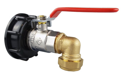 IBC S60X6 Valve Kit – 22mm Brass Compression Elbow