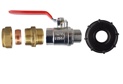 IBC S60X6 Valve Kit – 22mm Brass Compression Straight
