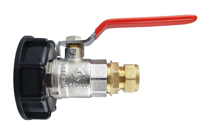 IBC S60X6 Valve Kit – 22mm Brass Compression Straight