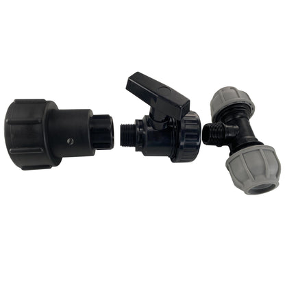 S60×6 IBC Extender & Valve Kit – 20mm MDPE Tee