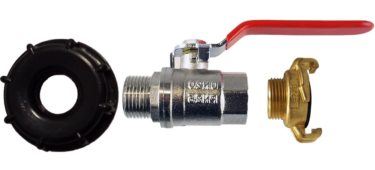 IBC S60X6 Cap & Brass Lever Valve – Geka-Type Claw Outlet