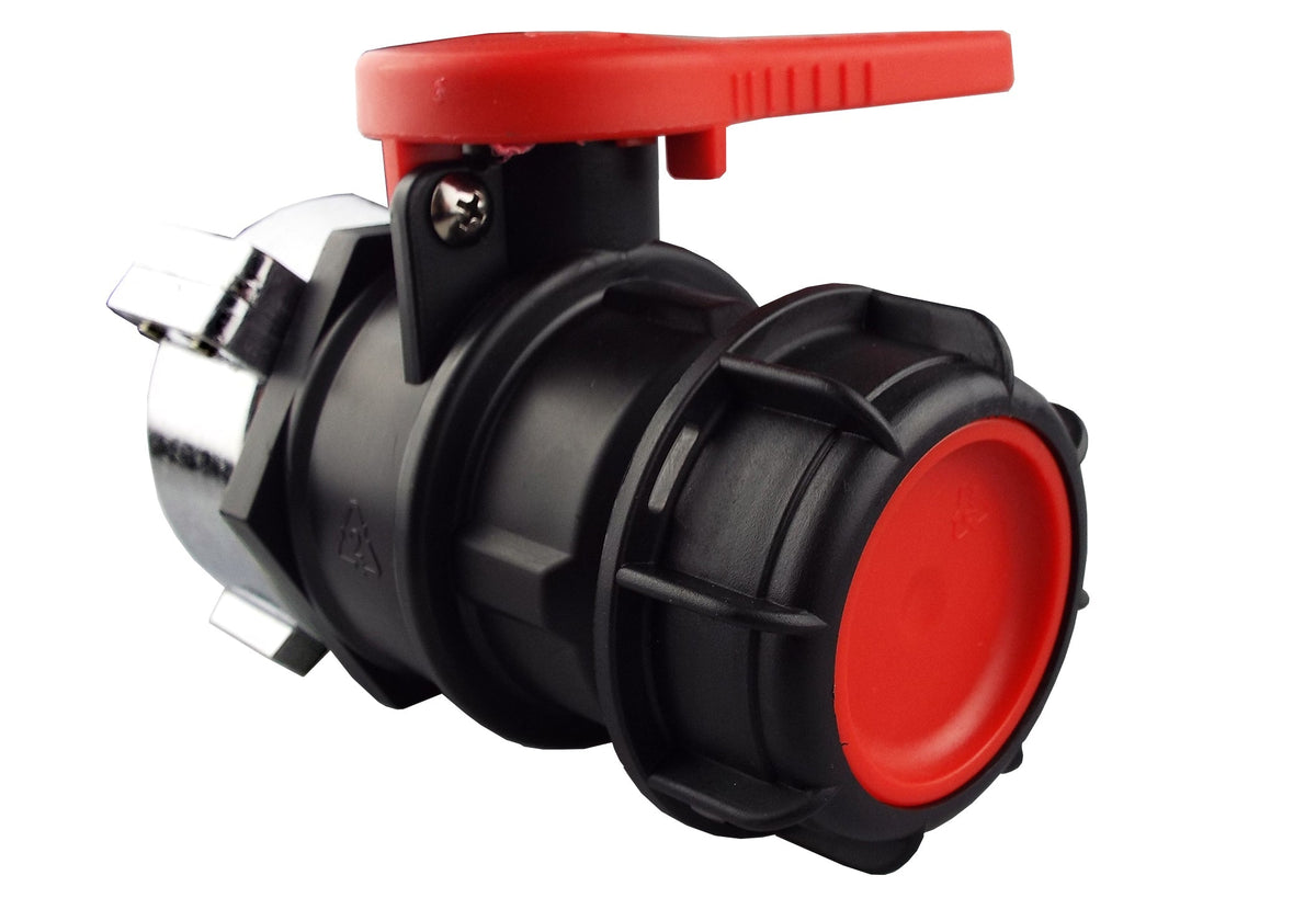IBC Valve – 75mm Female Inlet to S60×6 Male, PTFE