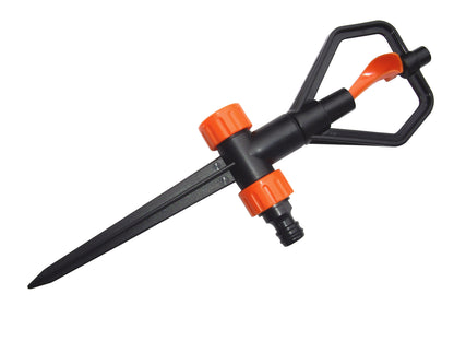 Rotary Butterfly Lawn Sprinkler on Spike (Black/Orange)