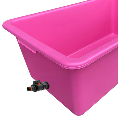 90L Pink Dog Bath with Black/Orange Drain Valve
