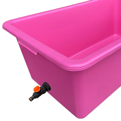 90L Pink Dog Bath with Black/Orange Drain Valve
