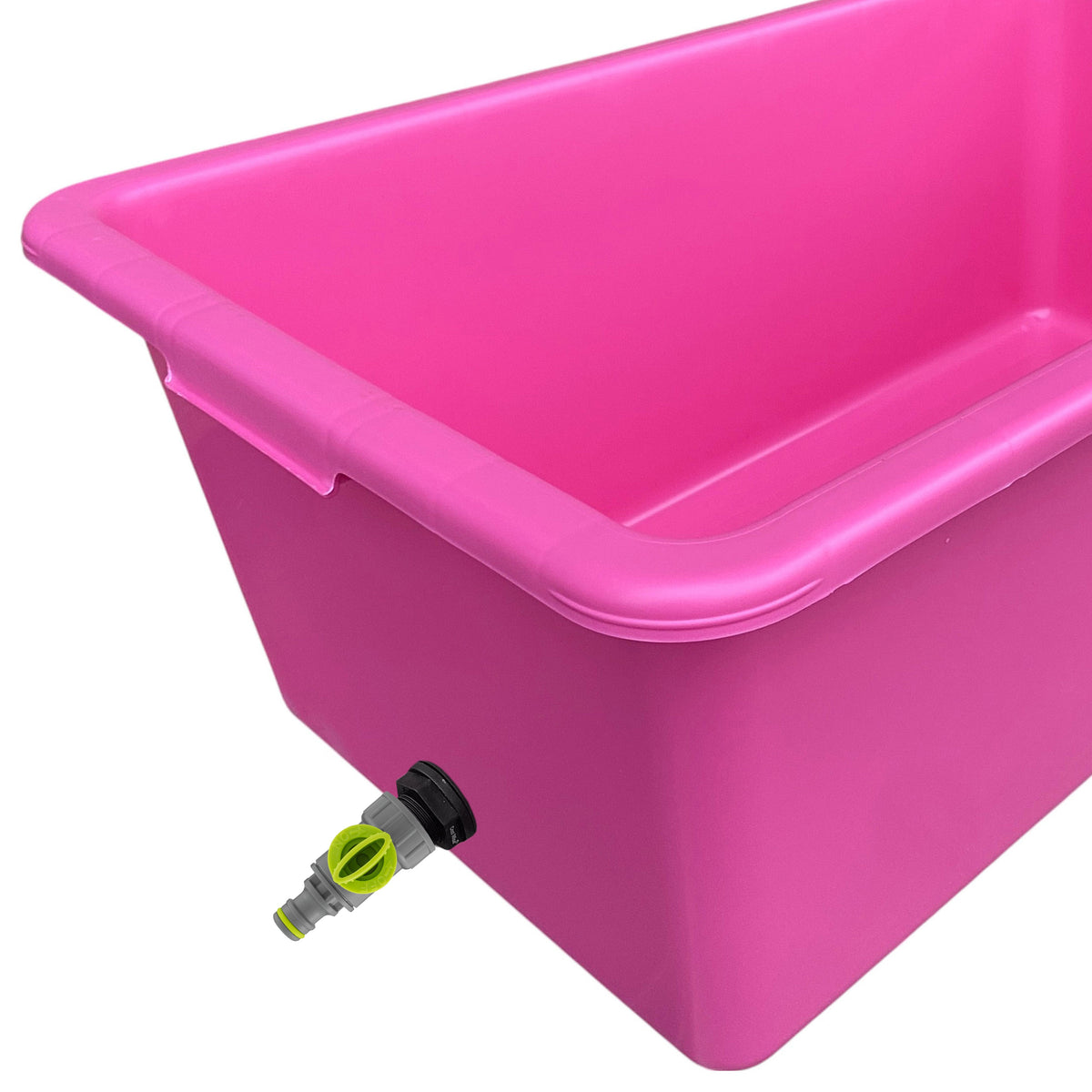 90L Pink Dog Bath with Grey/Lime Drain Valve