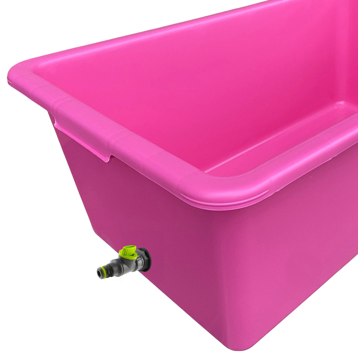 90L Pink Dog Bath with Grey/Lime Drain Valve