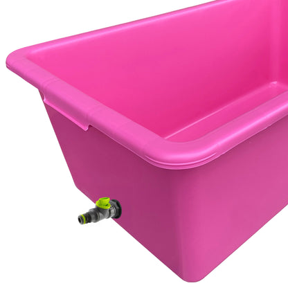 90L Pink Dog Bath with Grey/Lime Drain Valve