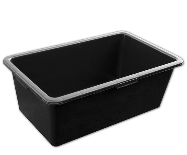40L Rectangular Mixing Tub – Black Plastic