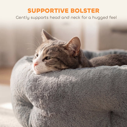 PawHut Round Pet Bed for Dog and Cats, Dark Grey