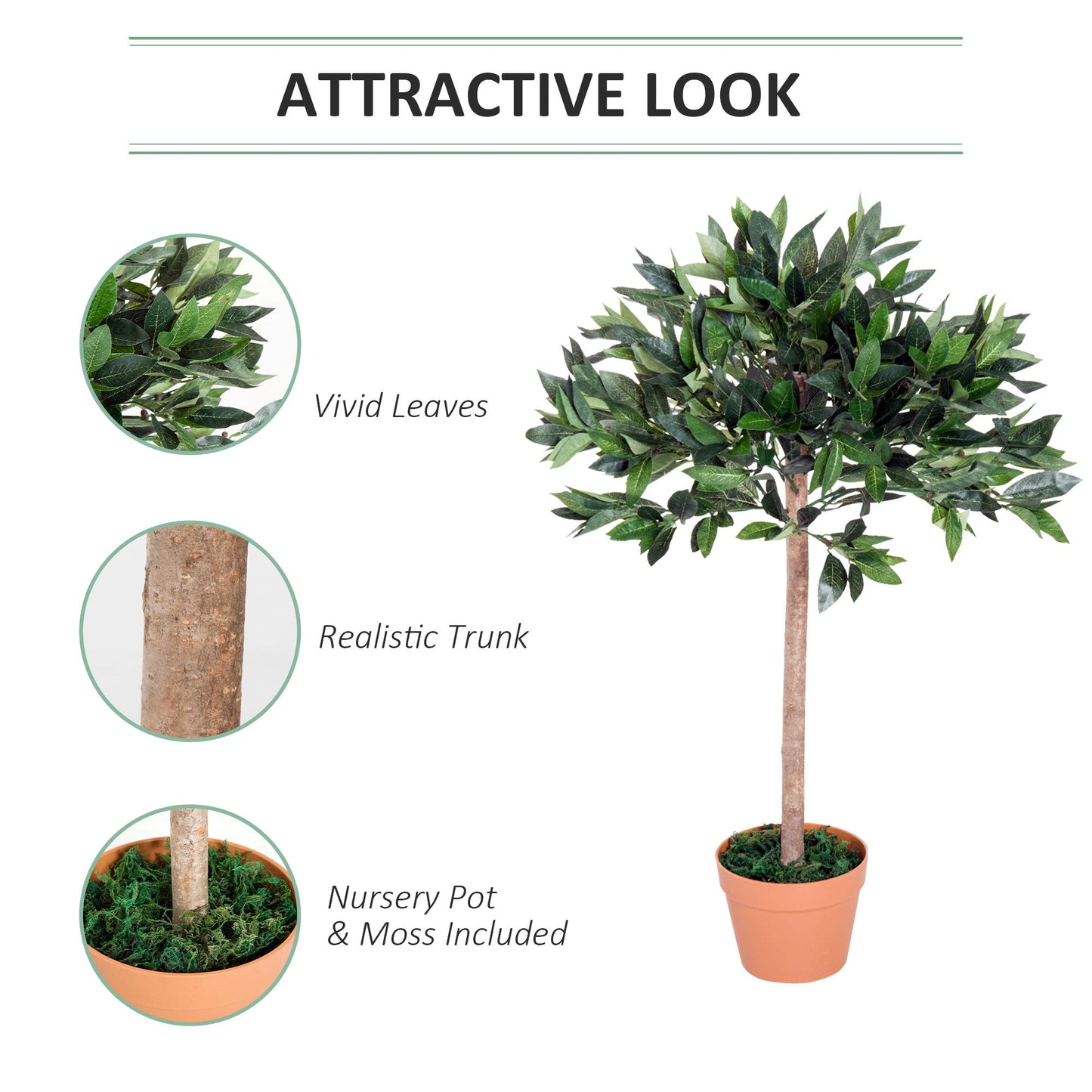 Artificial Olive Tree Indoor Plant in Orange Pot 90cm