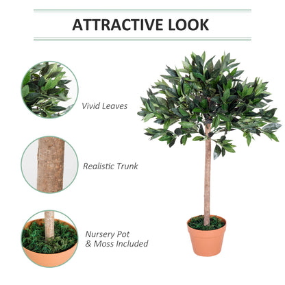 Artificial Olive Tree Indoor Plant in Orange Pot 90cm