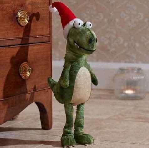 Large Green Christmas Dinosaur Soft Plush Festive Decoration