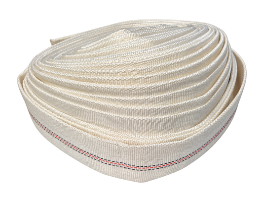 1″ White Lined Layflat Hose – 10m, 15m, 20m or 30m; selected hose length supplied.