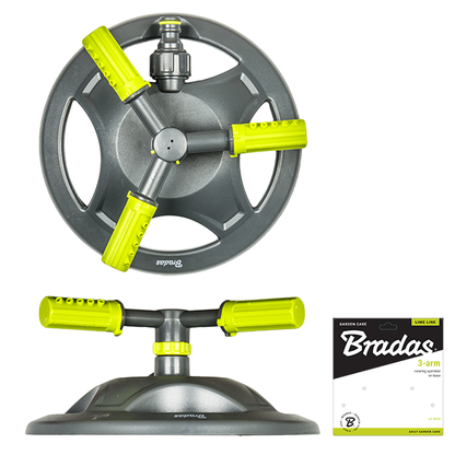 Bradas Lime Line 3-Arm Rotating Sprinkler – Adjustable Arms