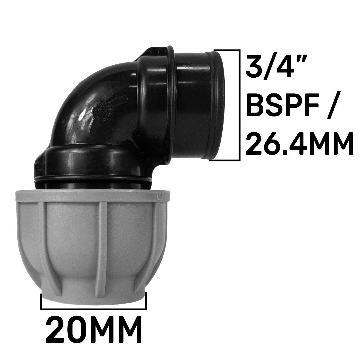 20mm MDPE to 22mm Copper Compression Elbow Kit