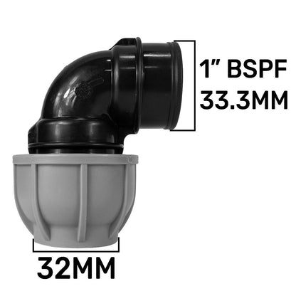 32mm MDPE to 28mm Copper Compression Elbow Kit