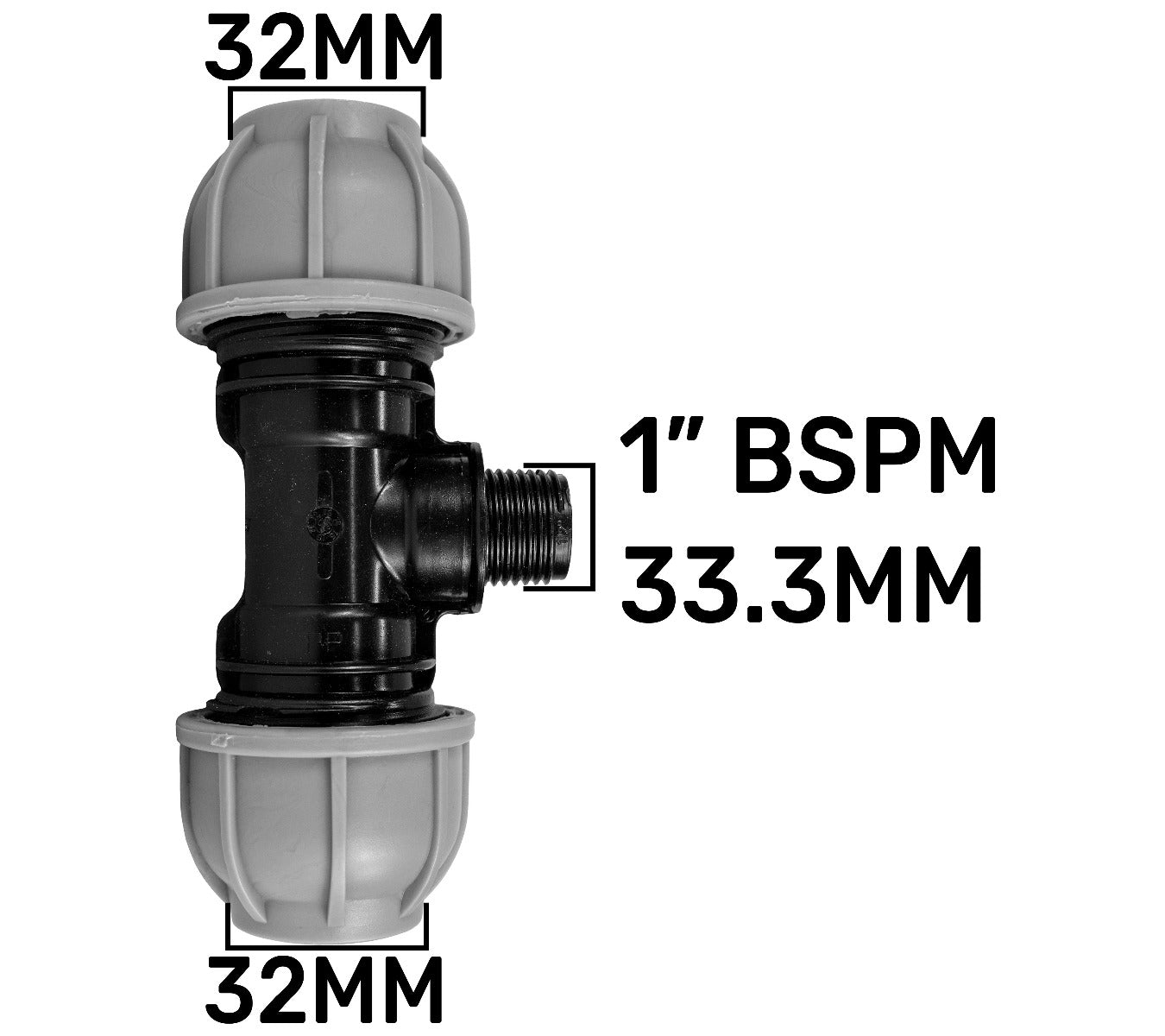 IBC 2" S60X6 Extender Adaptor with MDPE Tee 32mm