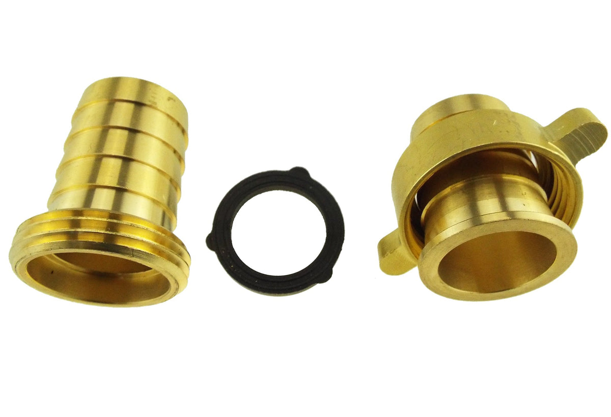 Brass Swivel Hose Joiner – 13mm Barbs, 3-Piece Union
