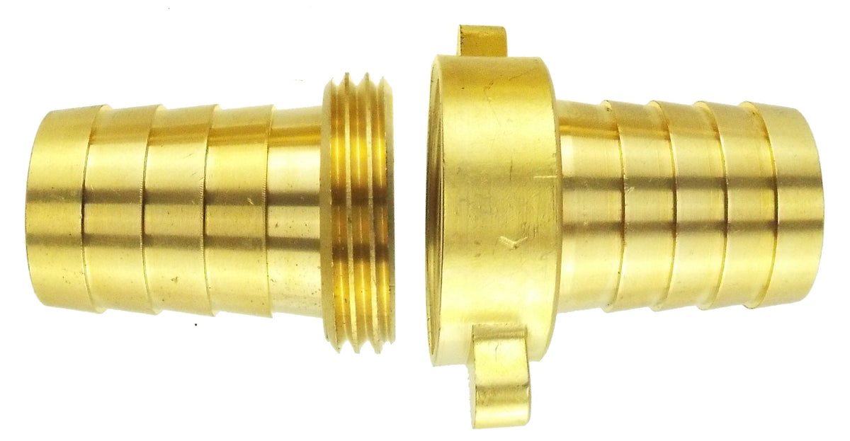 Brass Swivel Hose Joiner – 13mm Barbs, 3-Piece Union