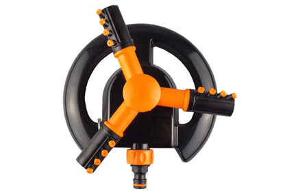 Bradas 3-Arm Rotating Sprinkler – Black & Orange