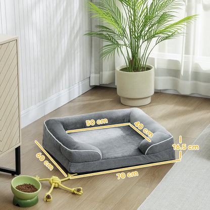 PawHut Washable Pet Sofa Bed for Cats and Dogs, Grey