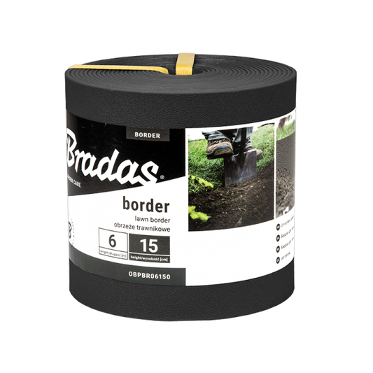 Bradas Heavy-Duty Lawn Edging – 6m × 15cm, Black