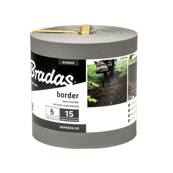 Bradas Heavy-Duty Lawn Edging – 6m × 15cm, Grey