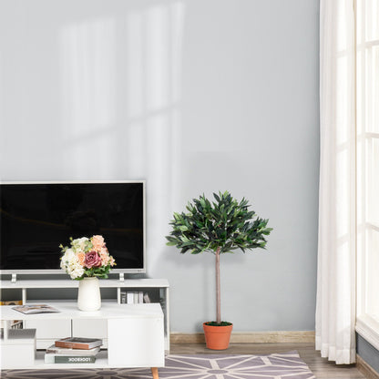 Artificial Olive Tree Indoor Plant in Orange Pot 90cm
