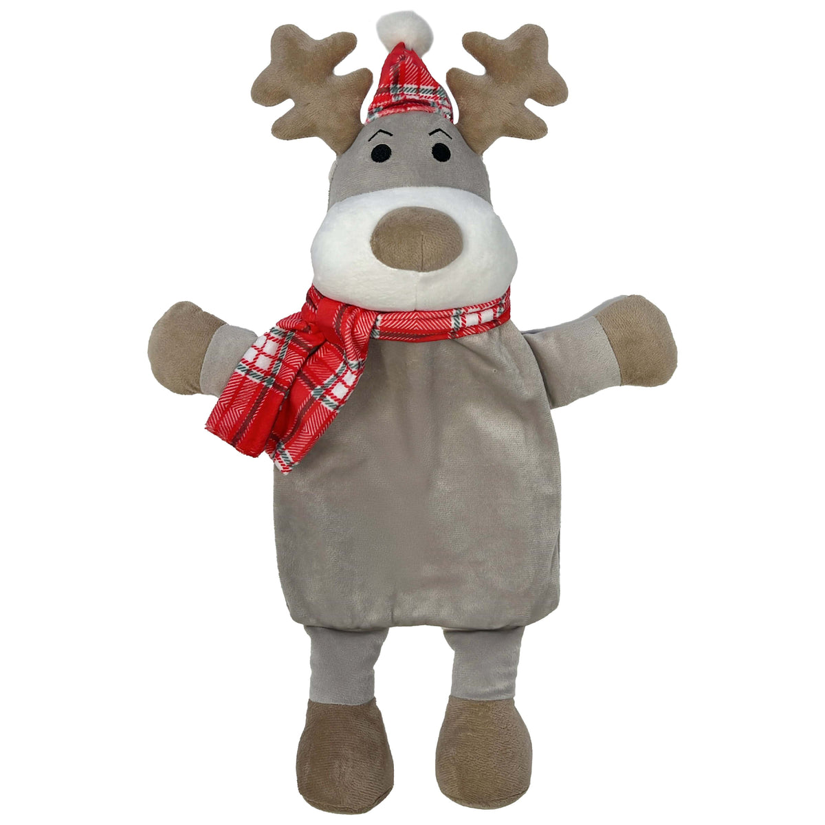 Hot Water Bottle With Festive Reindeer Cover 1L Natural Rubber