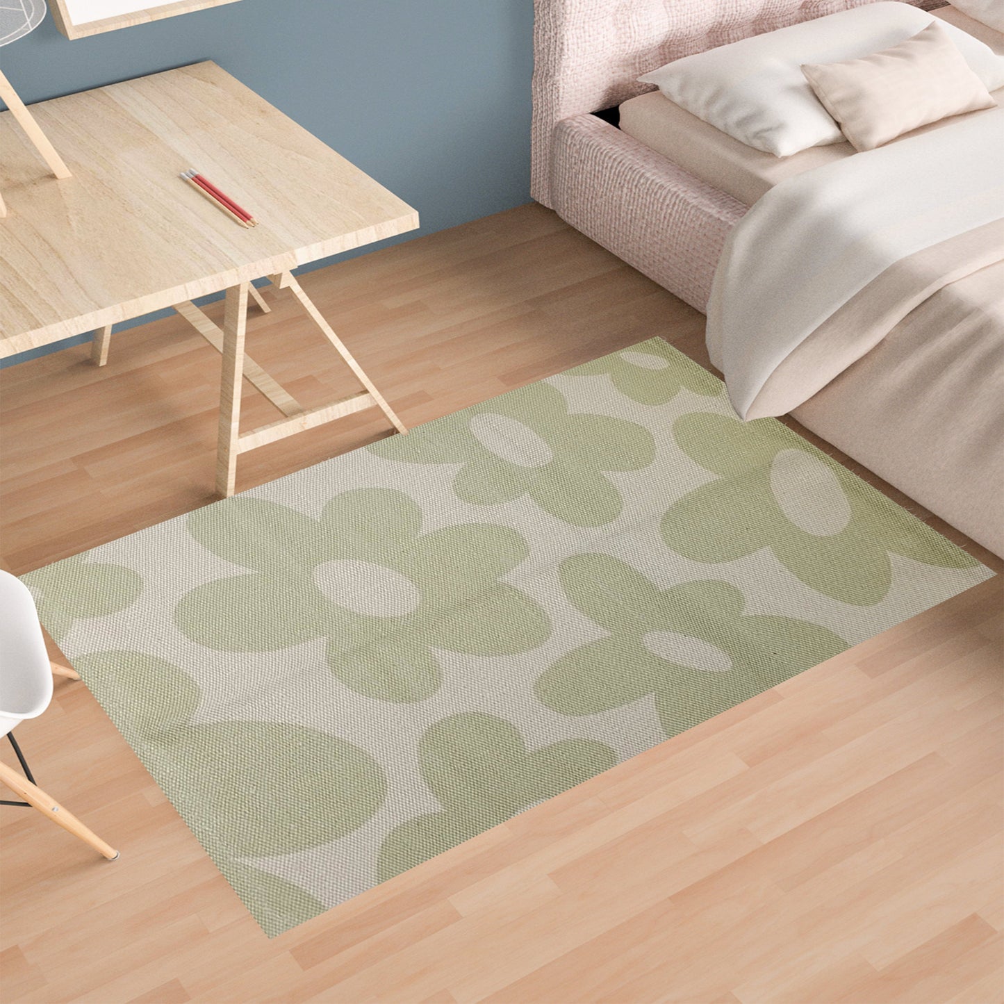 Printed Rug Jardin Design Modern Non Slip Soft Durable Floor Rug