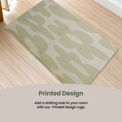 Printed Rug Jardin Design Modern Non Slip Soft Durable Floor Rug