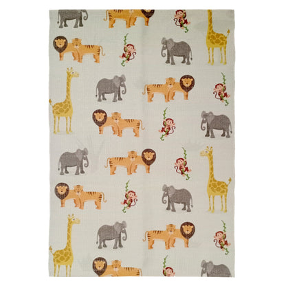 Animal Print Rug Safari Non Slip Soft Durable Children's Floor Rug