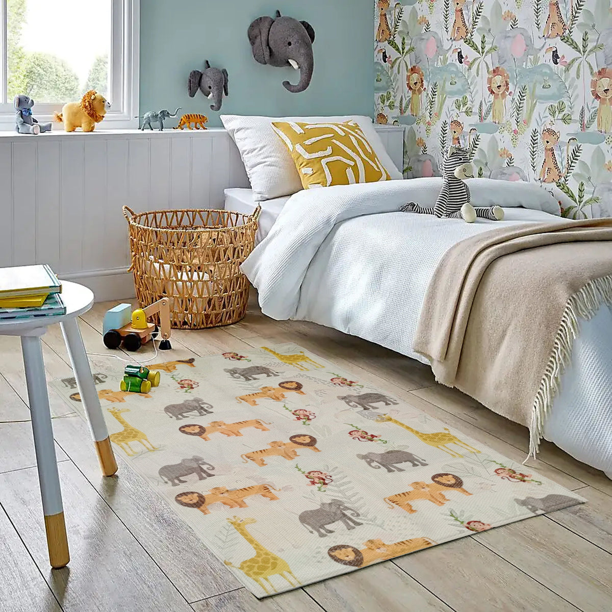 Animal Print Rug Safari Non Slip Soft Durable Children's Floor Rug