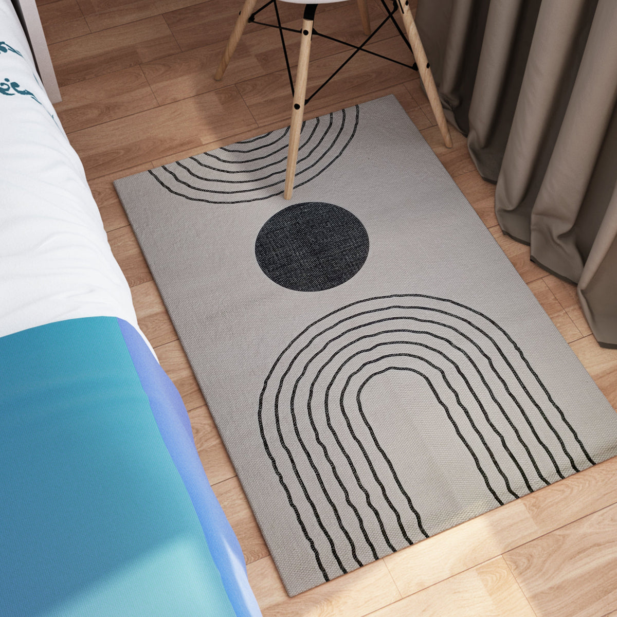 Printed Rug Tuscany Design Non Slip Soft Durable Floor Rug