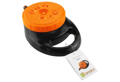 Bradas Eco Line 8-Pattern Static Sprinkler – Black & Orange