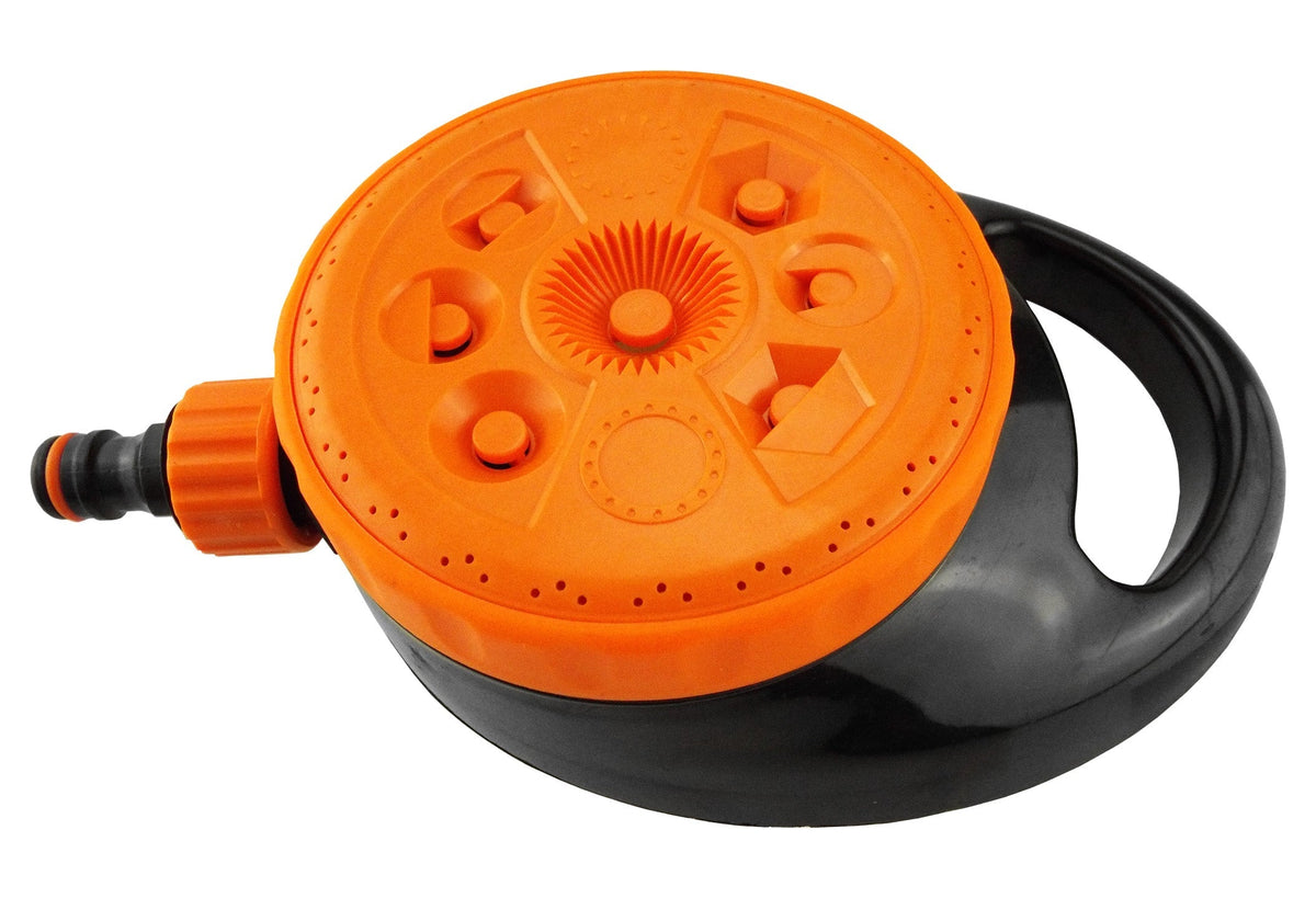 Bradas Eco Line 8-Pattern Static Sprinkler – Black & Orange