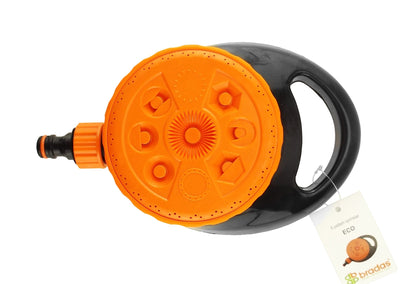 Bradas Eco Line 8-Pattern Static Sprinkler – Black & Orange