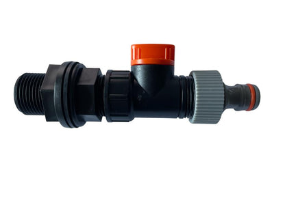 ¾″ BSP Water Butt Kit with Valve & Male Quick Outlet