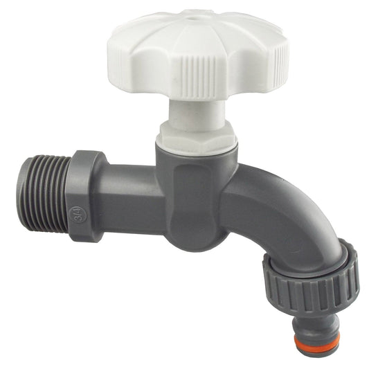 Plastic Quick Connect Tap 3/4" BSPM (Grey/White)